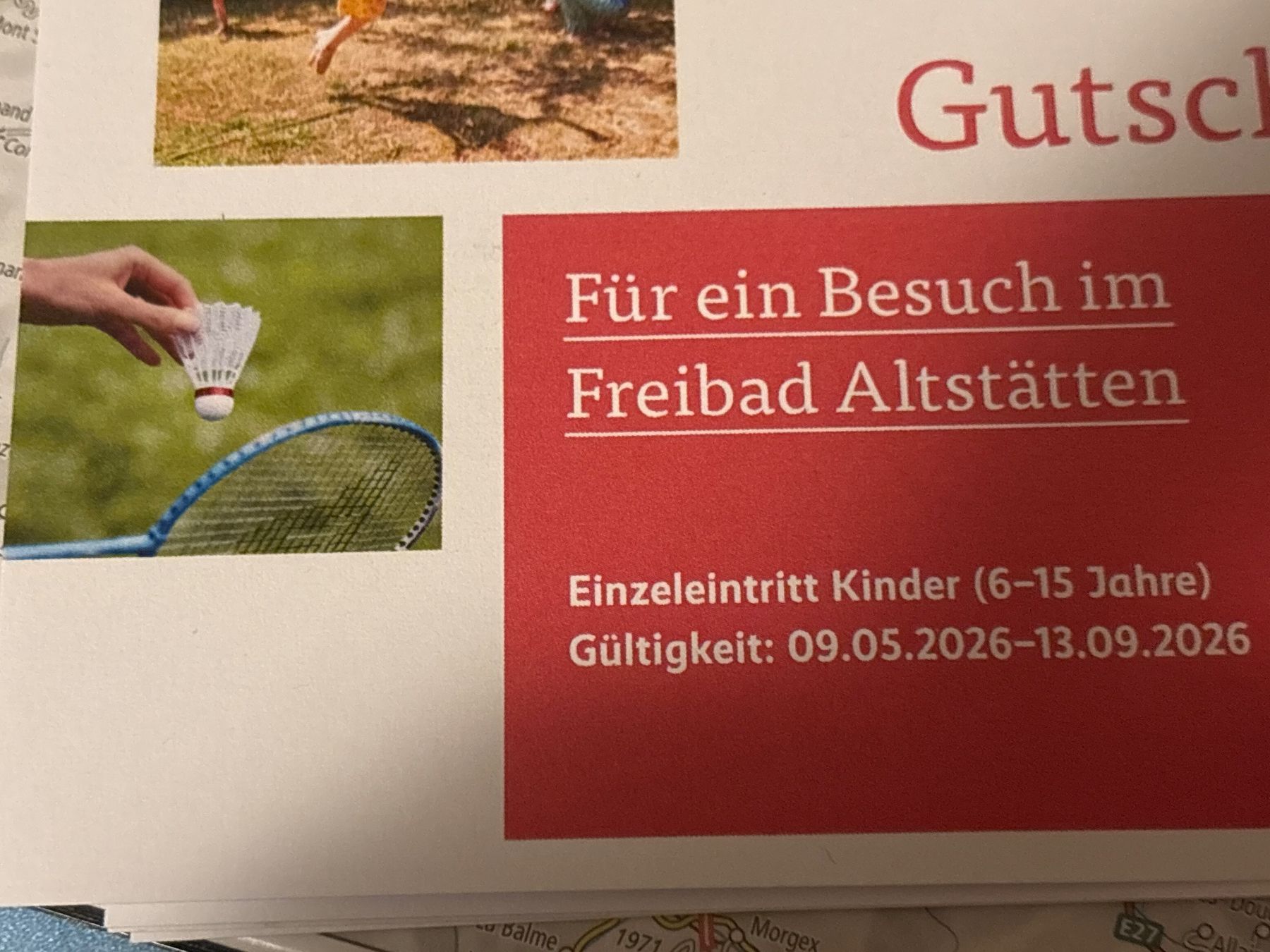 Biglietti: 4 Eintritte Freibad Altstätten Kinder – Nuovo e nell'imballaggio originale da Montlingen venduto da RL03