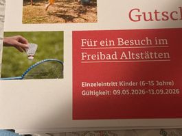 4 Eintritte Freibad Altstätten Kinder