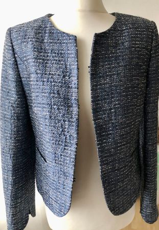 Wie neu: b.dress Blazer, Jackett, Damen M (38-40) blau weiss