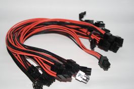 6x Netzteil Kabel, 6 pin to 6pin+2