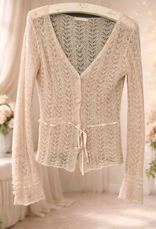 Saint Tropez Cardigan Size M Mohair Blend - Perfect Now!