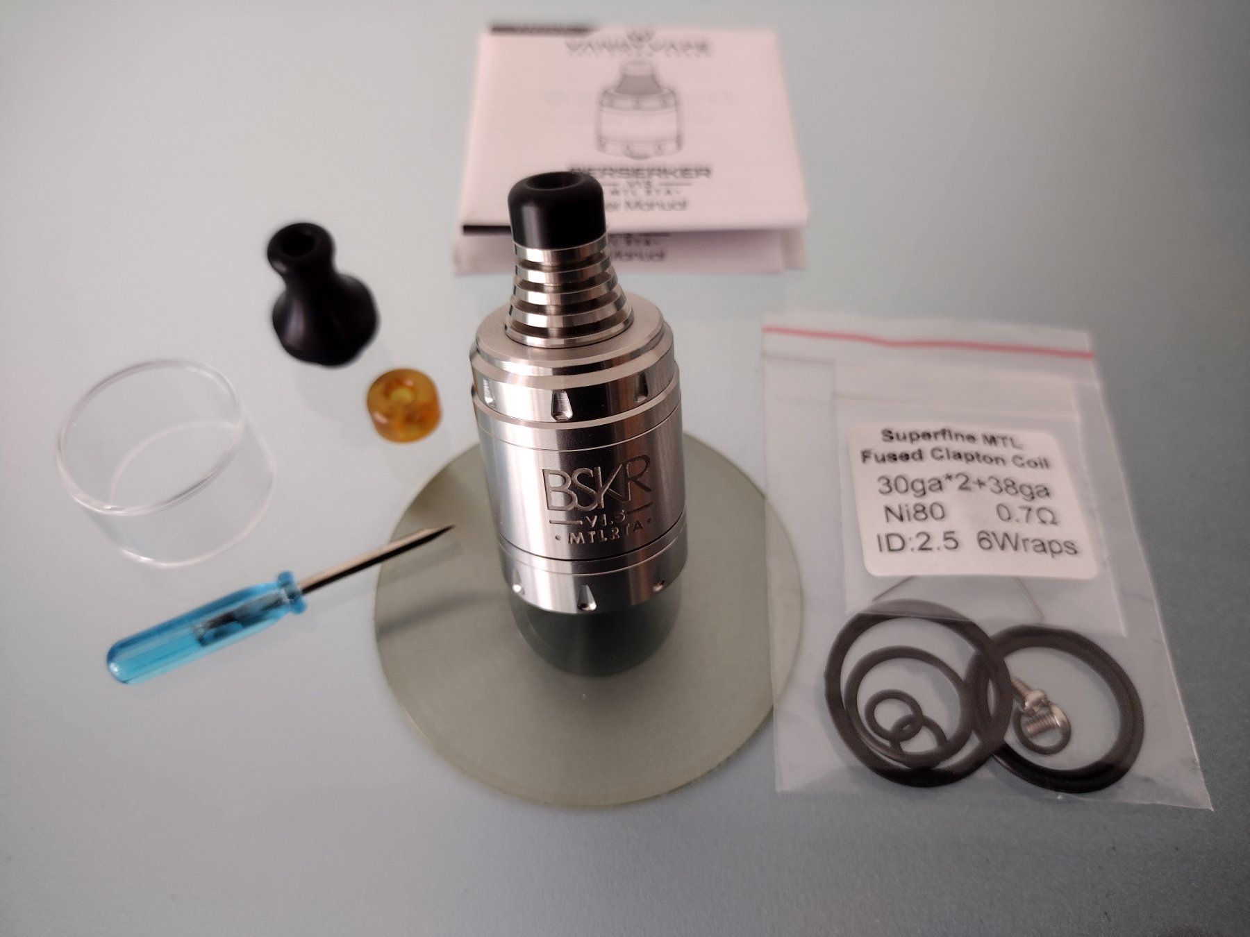 VANDY VAPE: BSKR V1.5 MTL RTA / 24mm, Es316/Pyrex, 4ml [TOP] (D'occasion)   Untersiggenthal pour CHF 35.9  avec livraison | Acheter sur Ricardo
