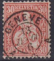Sitzende Helvetia "30", Nr.33, V-O GENEVE++++