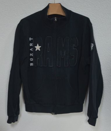 Schwarze Sweat-Jacke mit 2-Weg Reissverschluss