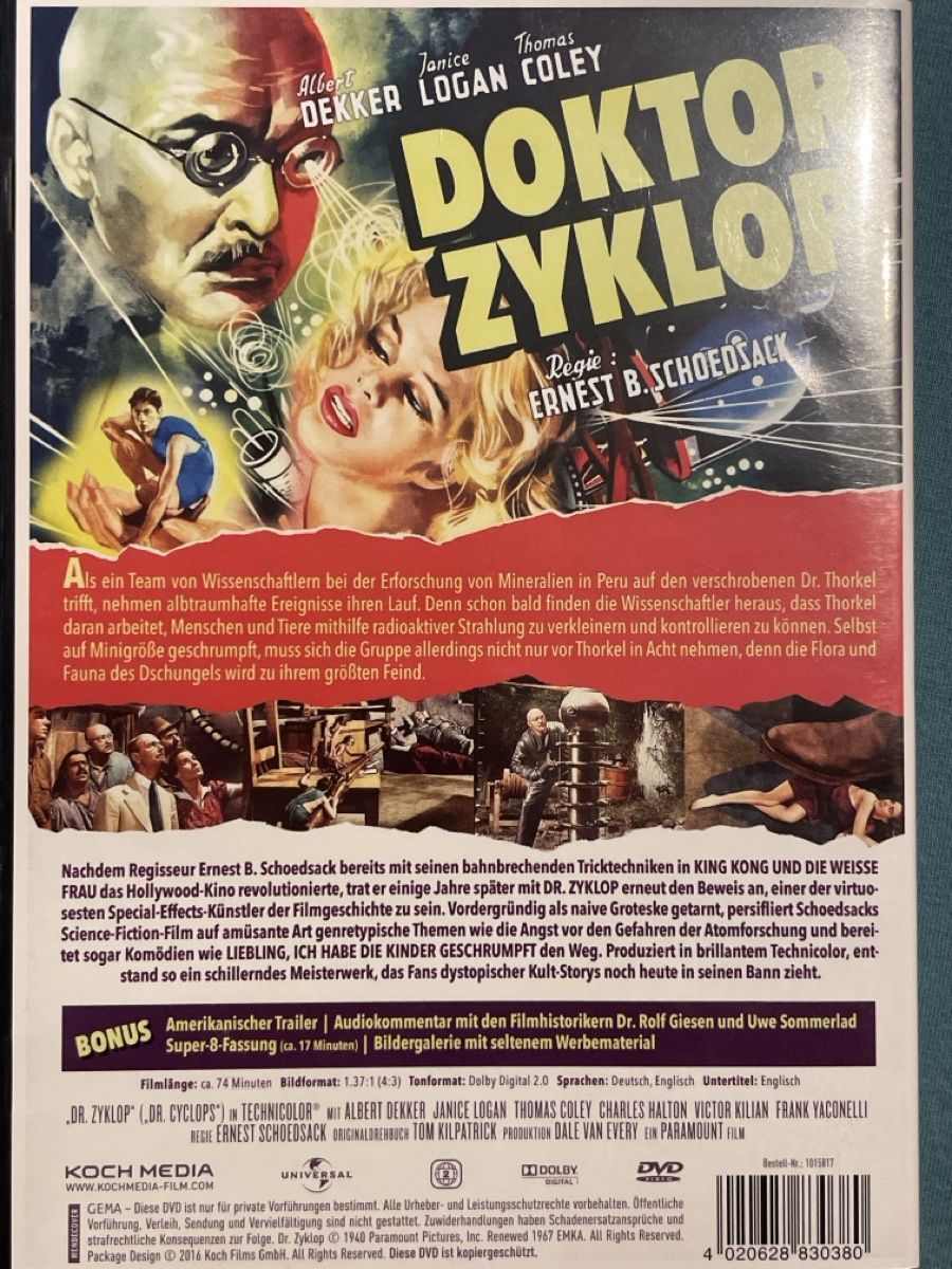 Tutti i DVDs: Doktor Zyklop (1940)  selten – Usato da Waldenburg venduto da Mimily33 1