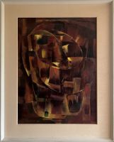 Oskar Dalvit, Öl Gemälde original 1966 "Rythmische Akzente"