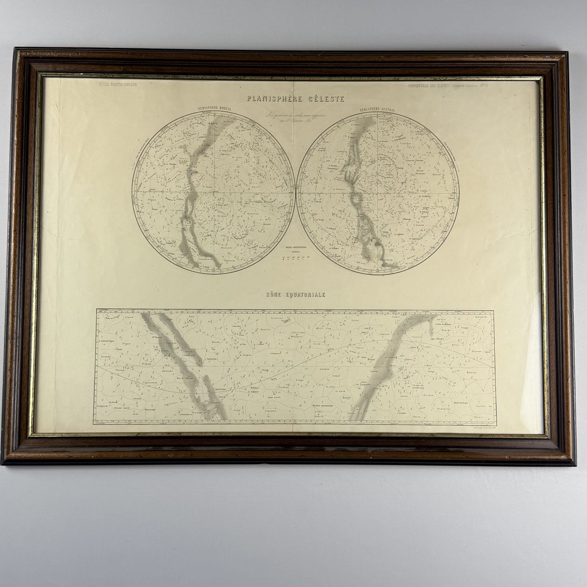 Cartine & Atlanti: Grand planisphère céleste ancien École Polytechnique 78x58 – Usato da Vessy venduto da _Callidus_