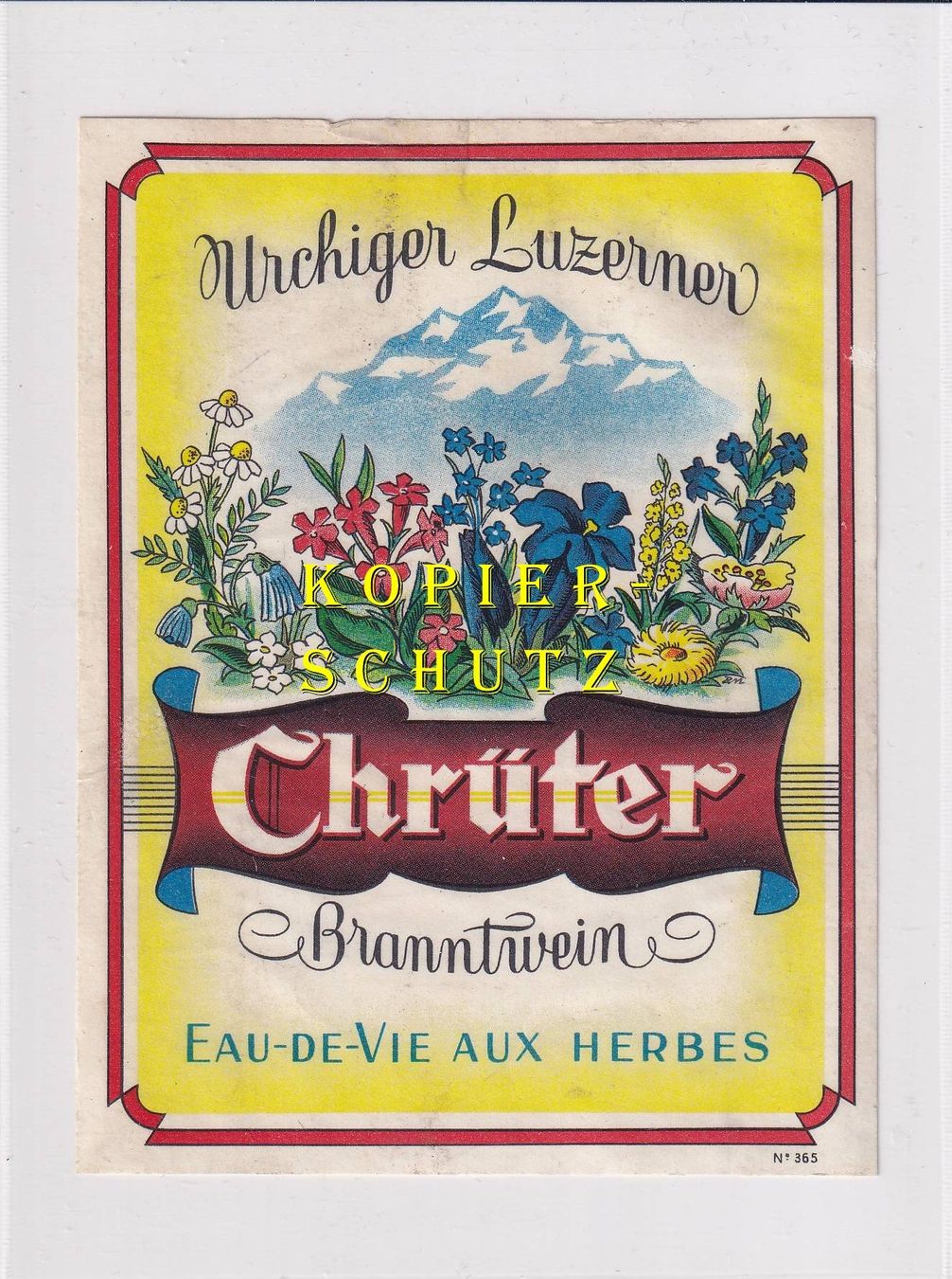 Papiere: Etikette - Urchiger Luzerner Chrüter /bd – Gebraucht aus Hombrechtikon von Rudolf07