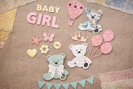 Stanzschablonen-Set Baby (Girl) Geburt