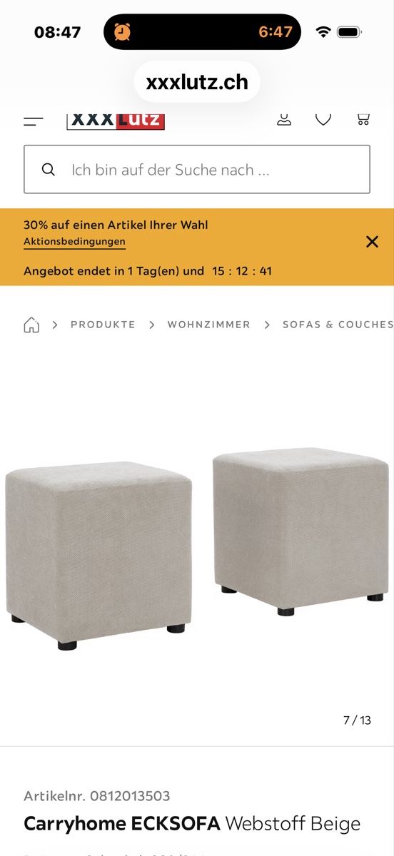 Sofas: Carryhome Ecksofa Webstoff Beige 283/244 cm neu – Neuf (Voir description) à Perlen par mue_2zgr 2