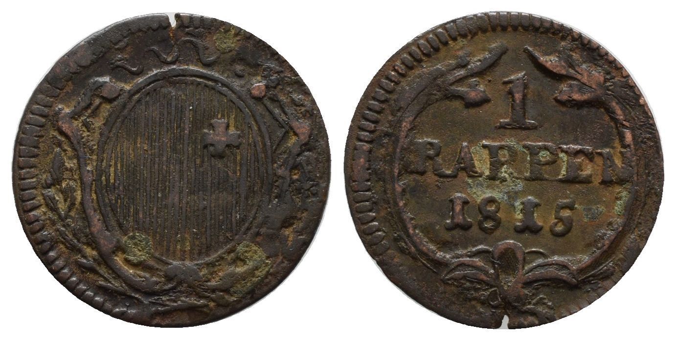 Tutti le monete: Schwyz Rappen 1815  /2210 – Usato da Trimbach venduto da Solothurn1