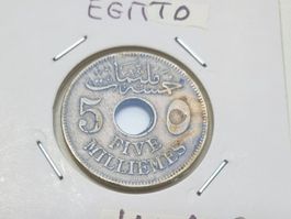🇪🇬 Egypt 5 Milliemes 1917-H AH ١٣٣٥ Hussein Kamel