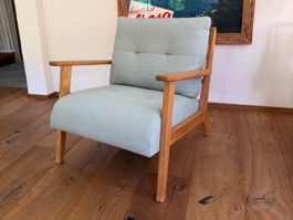 Micasa FAUSTO Sessel – mintgrün / Eiche – neuwertig