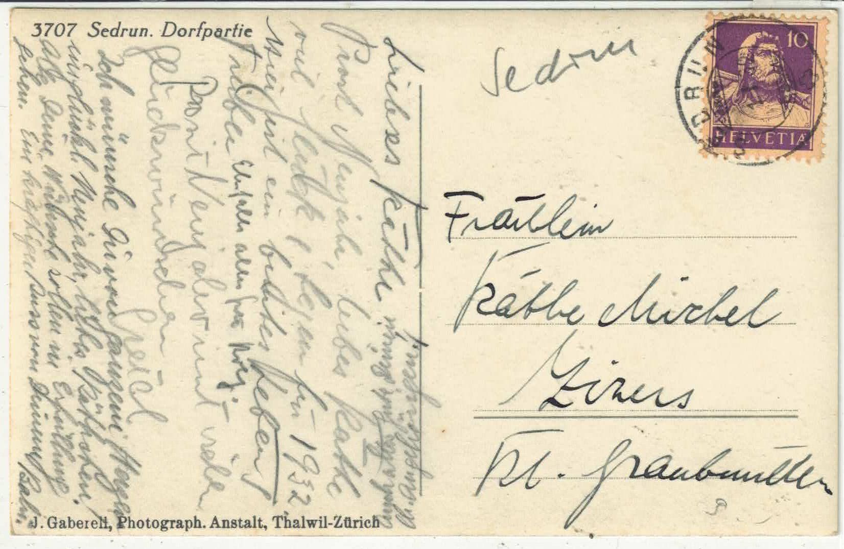 Cartoline postali: Sedrun - Dorfpartie im Winter – Usato da Ettingen venduto da Kartenplanet 1
