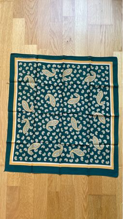 Tuch / Schal mit Paisley-Muster - Grün/Gelb