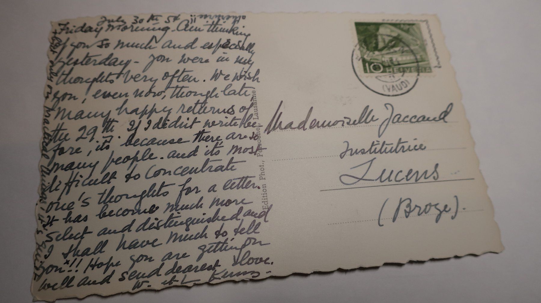 Cartoline postali: Servion  1954 – Usato da Cormoret venduto da Pascalll2001 5