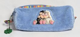 Vintage Diddl - Blauer flauschiger Stifte Etui - Wollywell