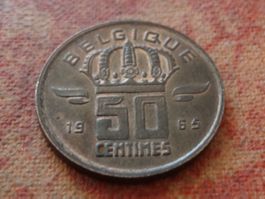 BELGIQUE  50  Centimes  1965  (P)