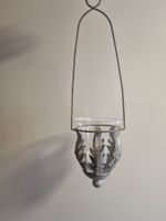 Vintage Hänge-Windlicht Metall Glas Landhaus Deko