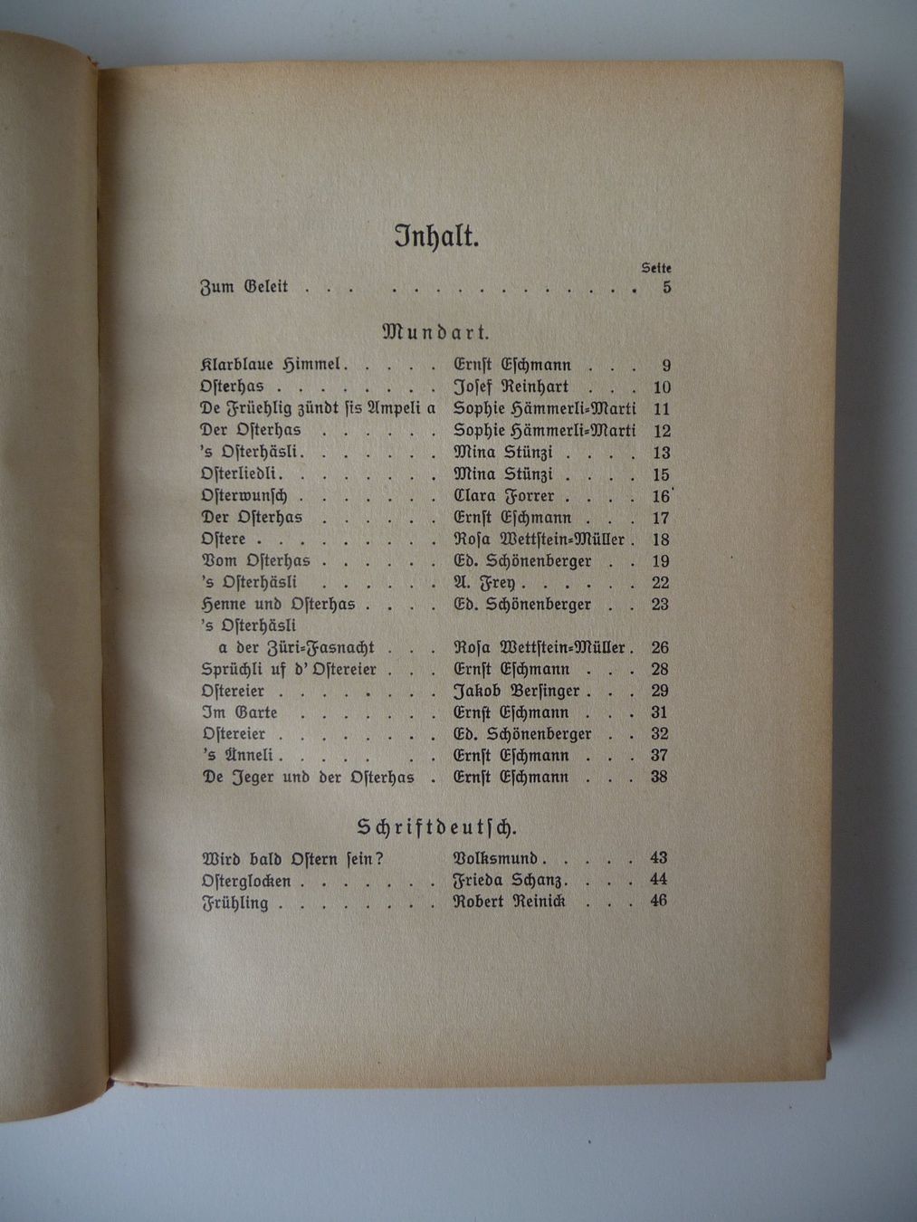 Libri: ERNST ESCHMANN - DER OSTERHAS, LIEDER, REIME, SPRÜCHE – Usato da Aesch BL venduto da Imoonlight 2
