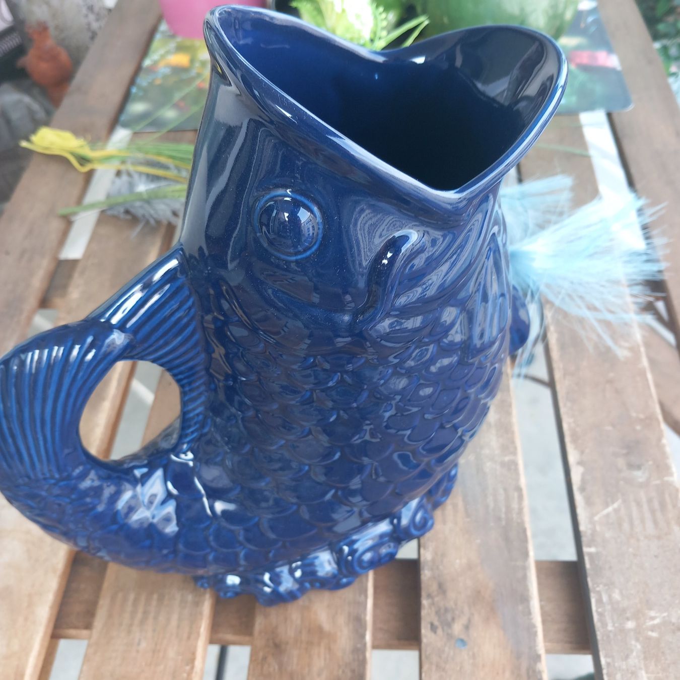Vasen & Gefässe: Mega:  Blauer Fisch Krug od.Vase /  Keramik – Neu (gemäss Beschreibung) aus Aegerten von gismolini 5