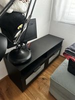 TV Stand Black 2 Drawers Storage Unit