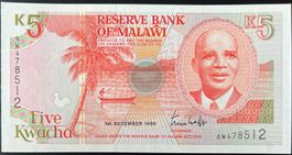 Malawi 5 Kwacha 1990 - non circ./unz