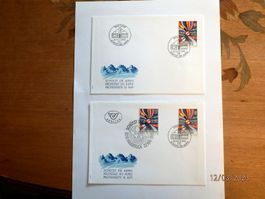 2 x FDC, Zst.831, CH / Österreich, Gemeinsachaftsausgabe