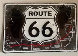 Wandschild Route 66 Metallschild Design