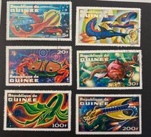 Briefmarken Guinea, 6 Stück, Motive Fantasietiere