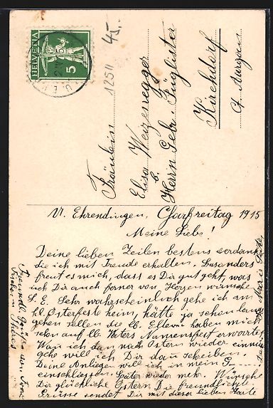 Cartes postales: AK Ehrendingen, Blick auf die Kirche – D'occasion à Berlin par bartko-reher 1