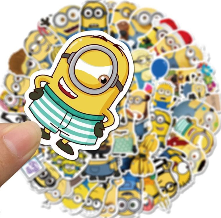 100 Stk. Sticker Aufkleber - Cartoon Lustige Minions 