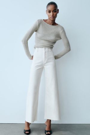 Zara off-white Marine Straight jean 38