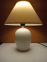 Vintage 80er Tischlampe Rowa Keramik weiss