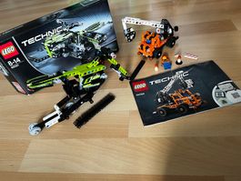 Lego Technic Lastwagen mit Hebearm 42088 u.Töff 42021