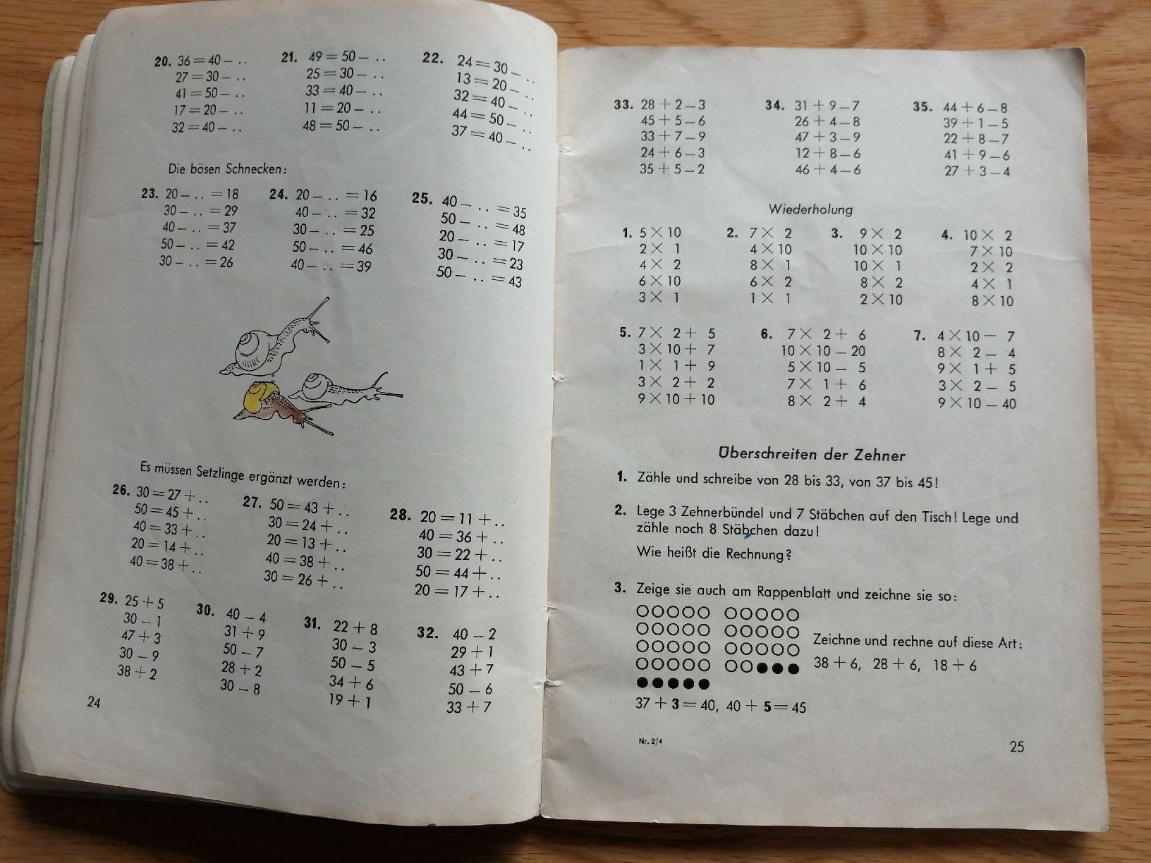 Bücher: Altes Rechenbuch Primarschule Kanton Luzern 2. Sj. – Gebraucht aus Honau von holunder3 4