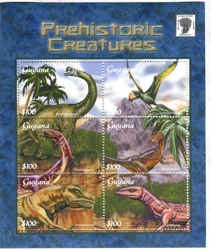 Alle Briefmarken: Block "Dinosaurier". Guyana – Neu und originalverpackt aus Basel von Butsch5