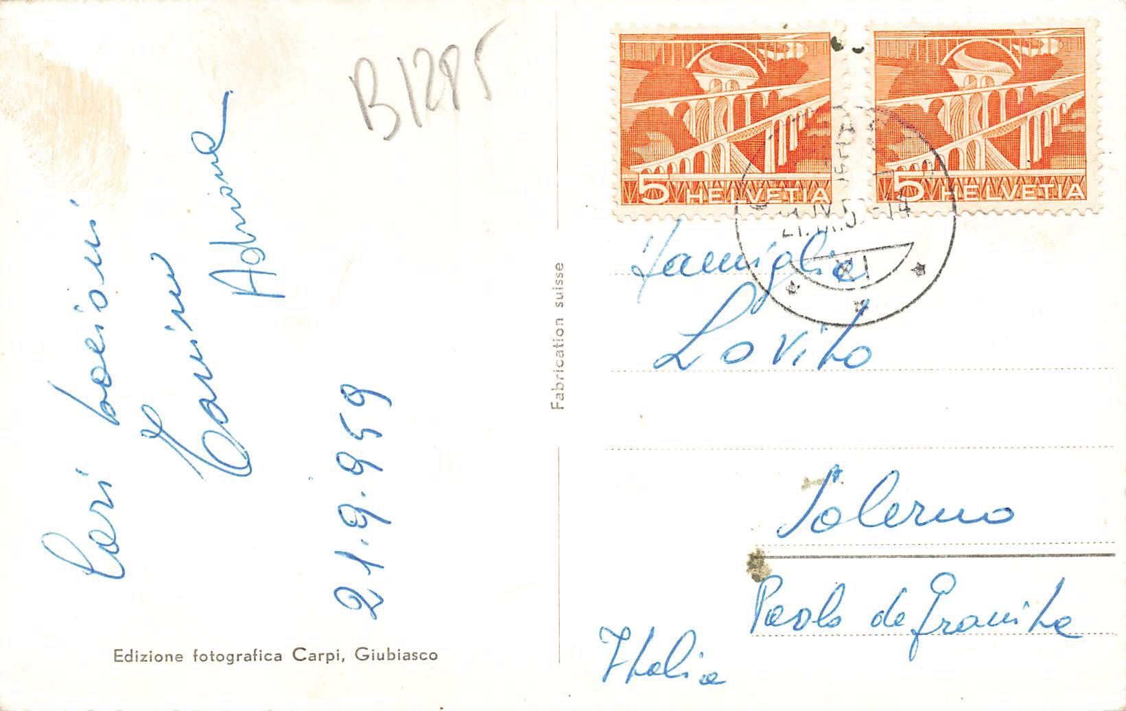 Cartoline postali: Giubiasco – Usato da Biasca venduto da Blenio71 1