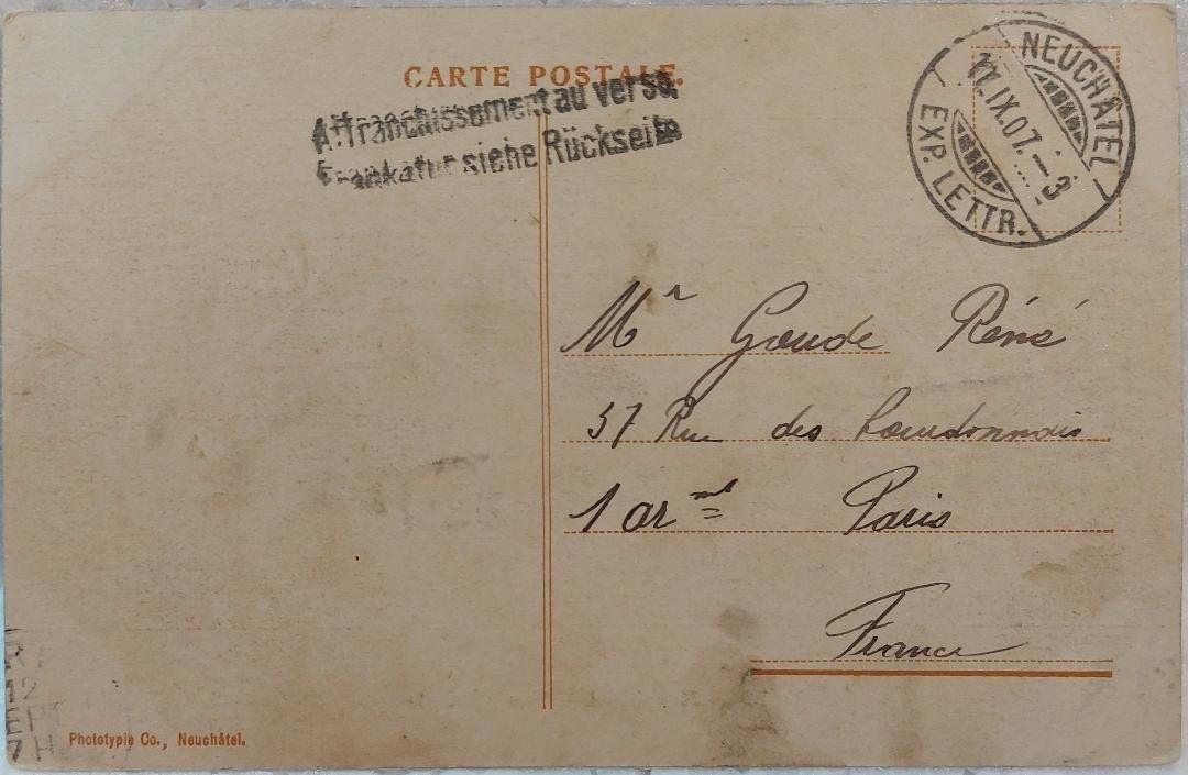 Cartoline postali: NEUCHÂTEL - Vue générale - 1907 – Usato da Delémont venduto da Domdom1 1
