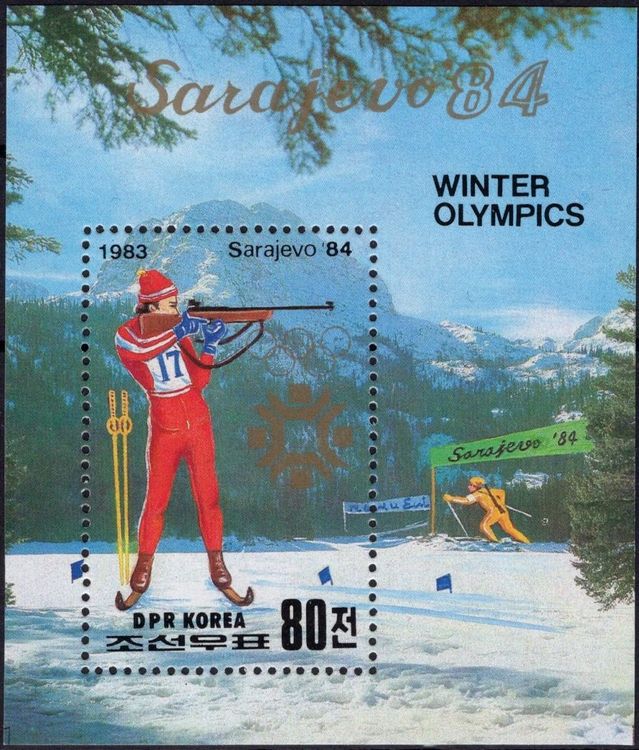 Olympische Winterspiele 1984 in Sarajvo Block BIATHLON Kaufen auf