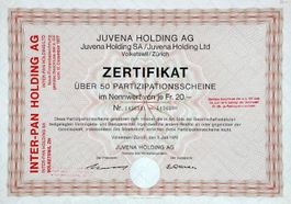 Juvena Holding AG, Volketswil/Zürich (50er) - 1970