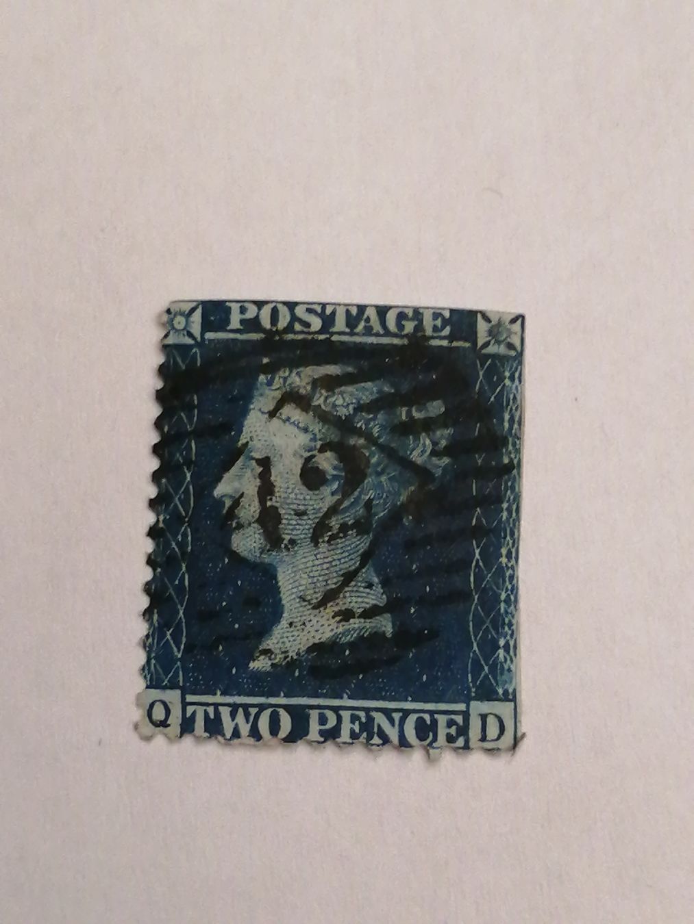 Alle Briefmarken: Two Pence Blue 1855  – Gebraucht aus Happerswil von tschergi