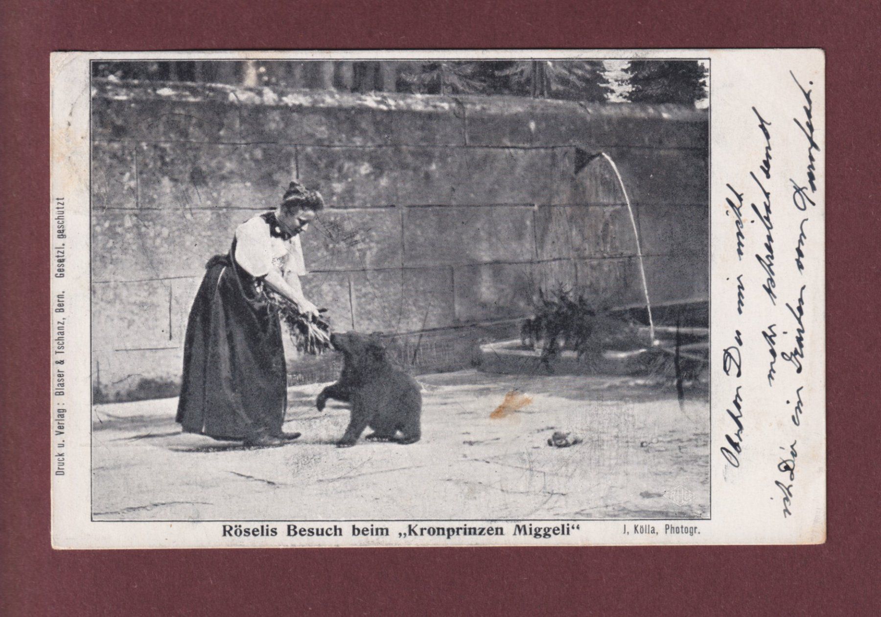 Cartoline postali: BERN - Bärengraben - 1906 – Usato da Pully venduto da nicecards