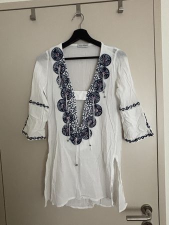 Damen Tunika Laura Baresi Weiss bestickt Grösse S