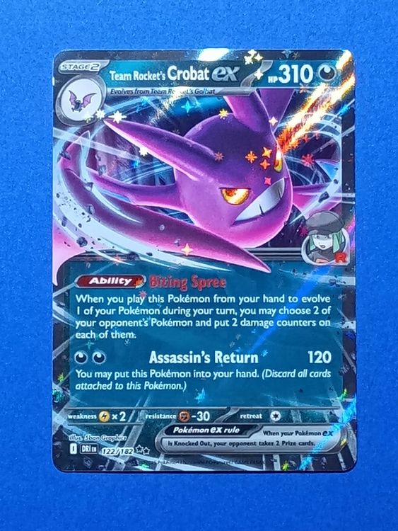 Pokemon TCG Destined Rivals Team Rocket Crobat ex 122 🇬🇧 (Neu (gemäss ...