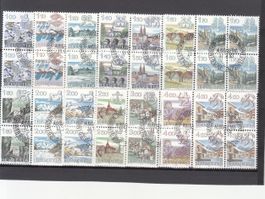 SBK 680 - 693 im 4er-Block mit ET, Kat. Fr. 150.-