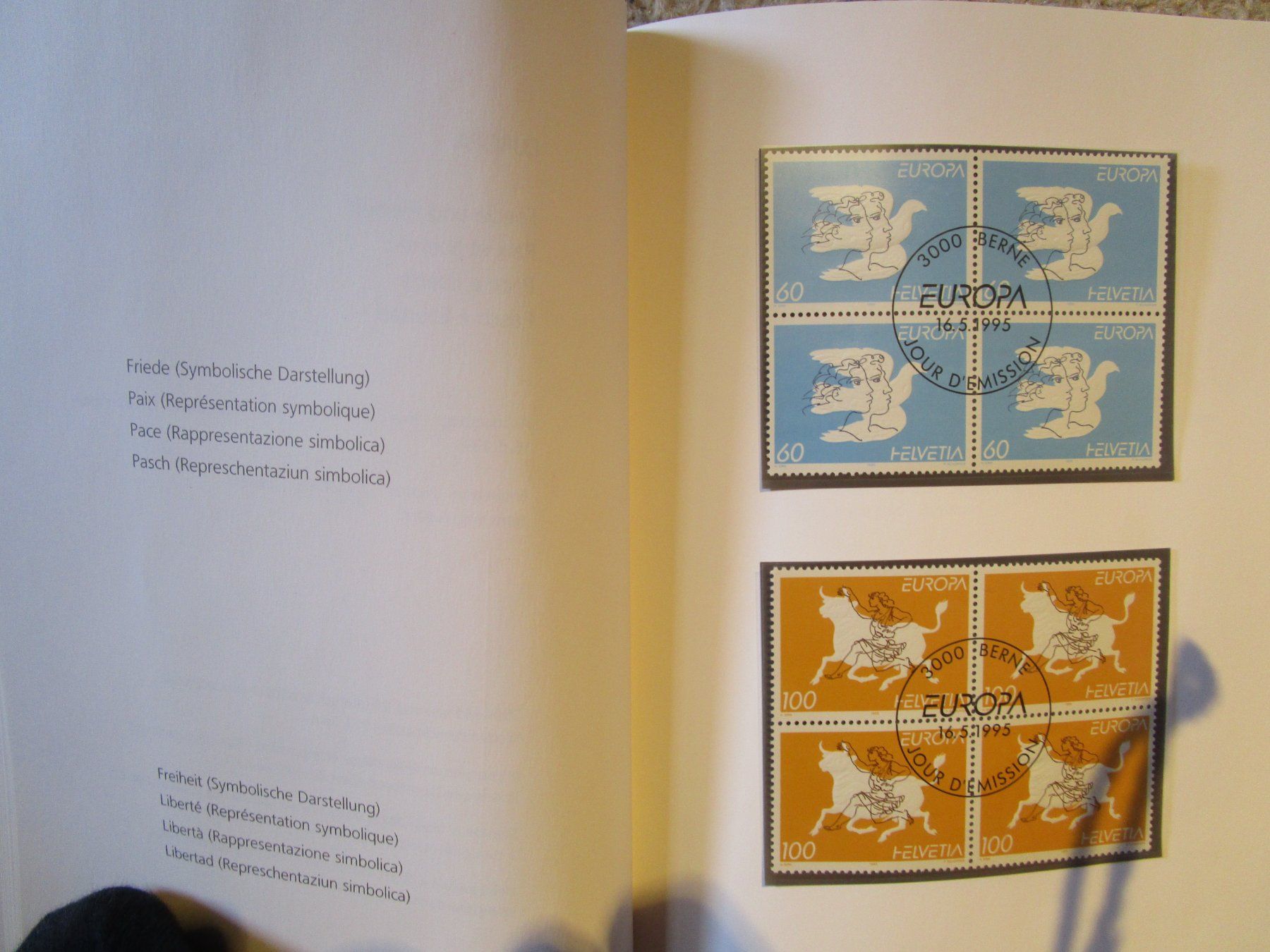 Alle Briefmarken: Les timbres poste de la Suisse 1995 – Gebraucht aus Matran von madren 2