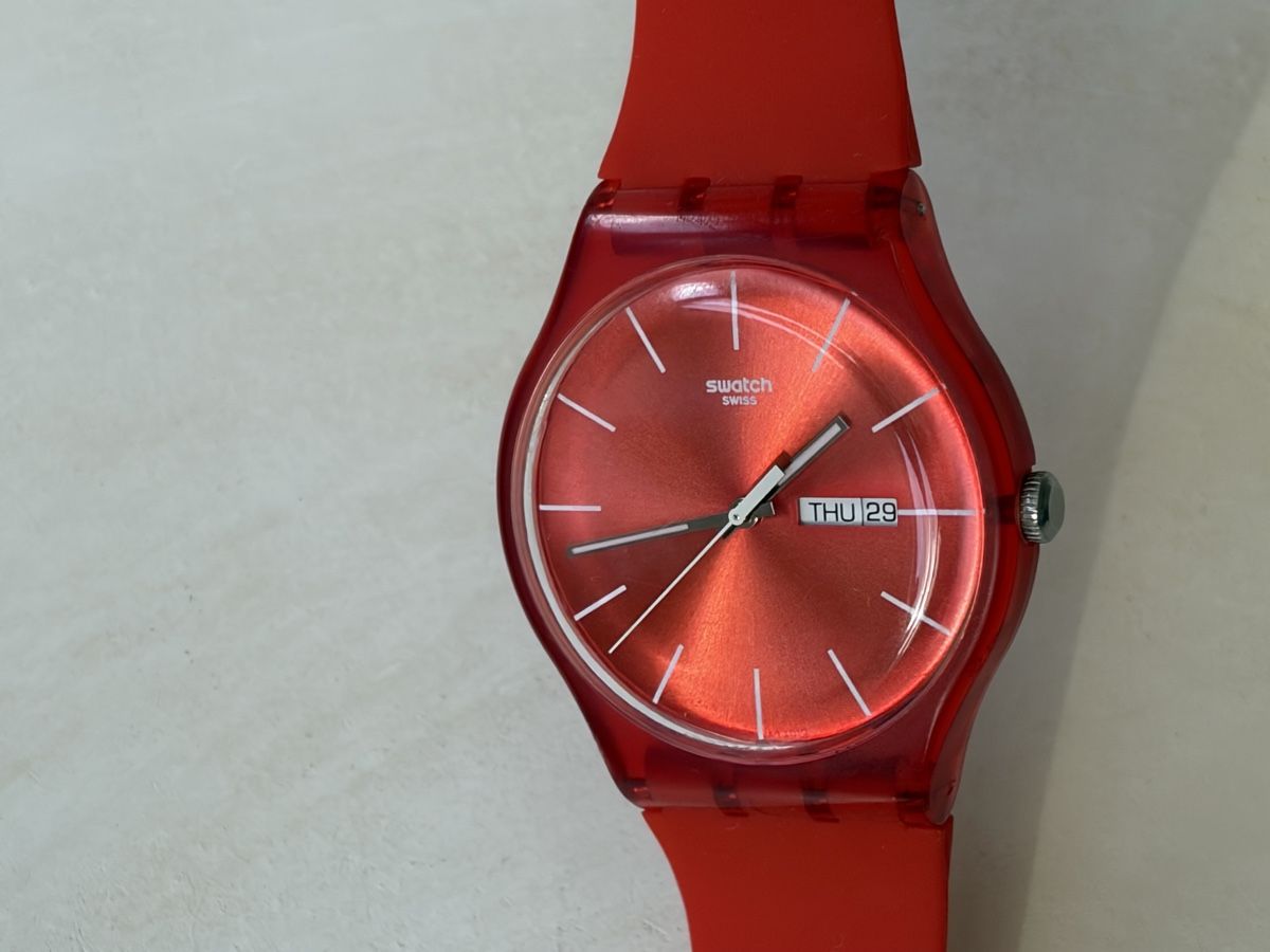 Swatch Orologi: Swatch Uhr New Gent, rot – Usato da Möhlin venduto da seerose6 5
