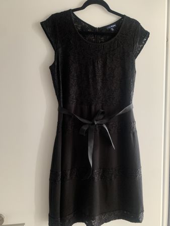 Vögele dress, size 42, black lace, with satin belt