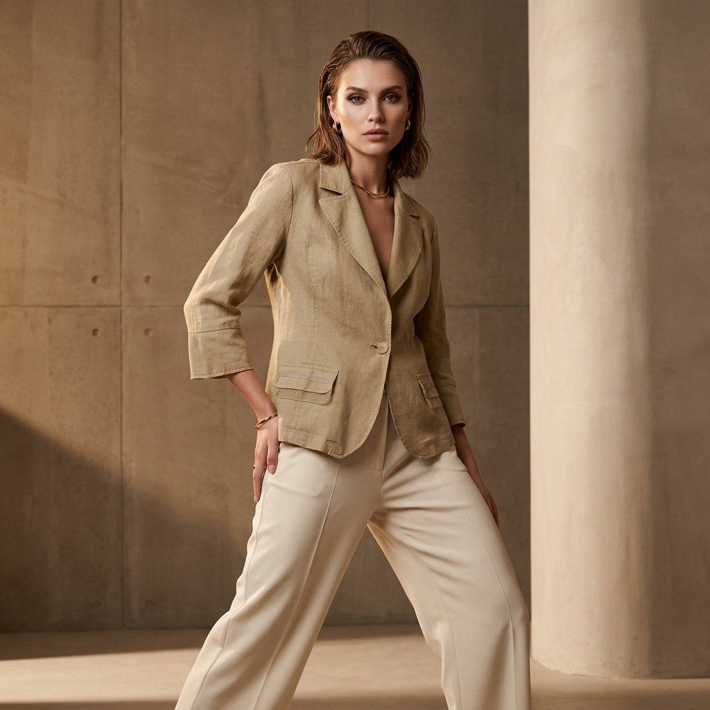 Giacche: Veste Blazer 100% Lin - Vintage - Made in Italy - Taille 46 – Usato da Fribourg venduto da re-fine